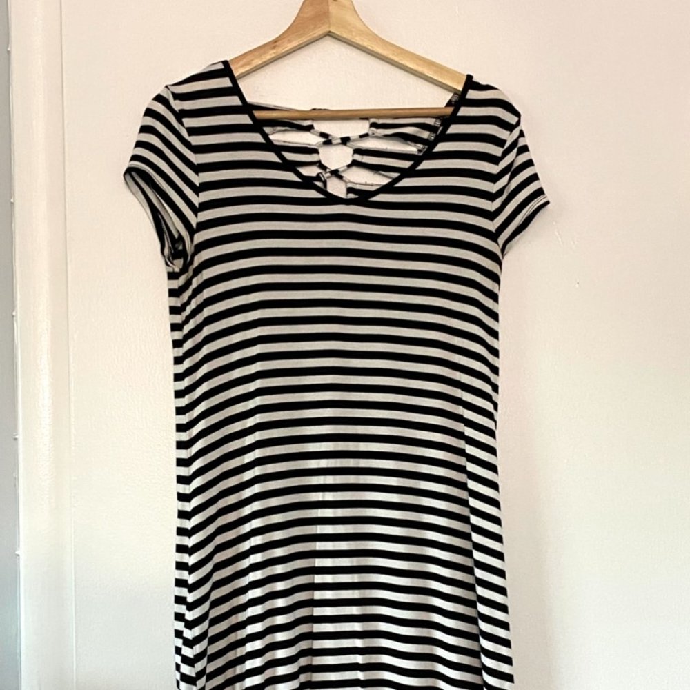 Casual Striped Short Sleeve Dress